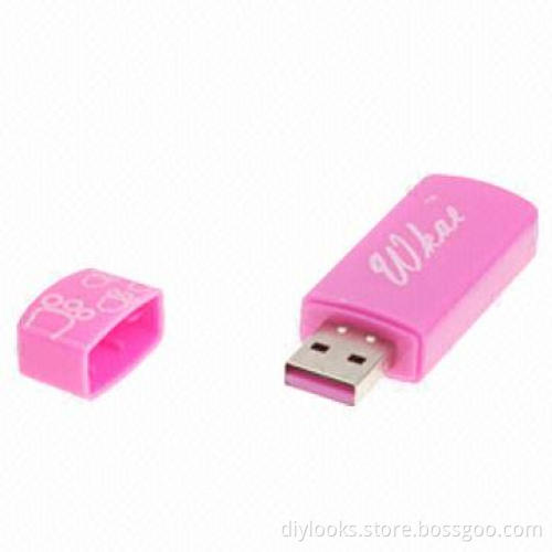 Portable 4 in 1 USB High-speed Card Reader, Support SD/TF /MMC and Flash Disk (Pink)
